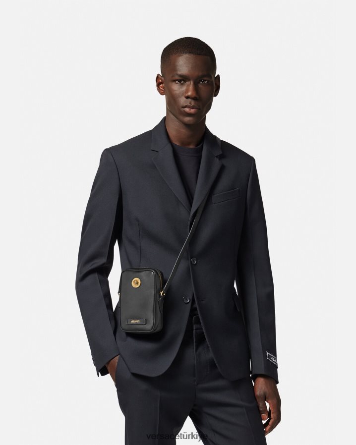Versace medusa biggie küçük çapraz çanta erkekler siyah çanta B0HHR81465