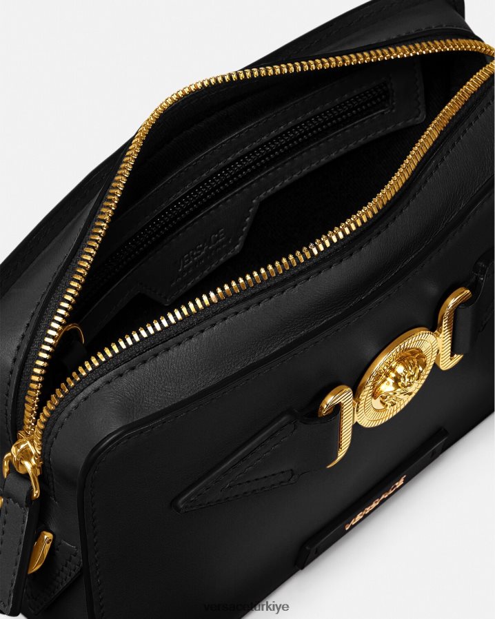 Versace medusa biggie küçük askılı çanta erkekler siyah çanta B0HHR81464