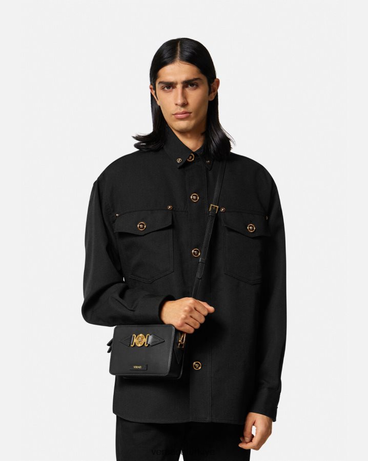 Versace medusa biggie küçük askılı çanta erkekler siyah çanta B0HHR81464
