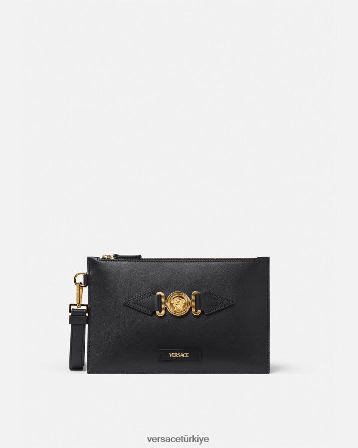 Versace medusa biggie küçük kese çanta erkekler siyah çanta B0HHR81463