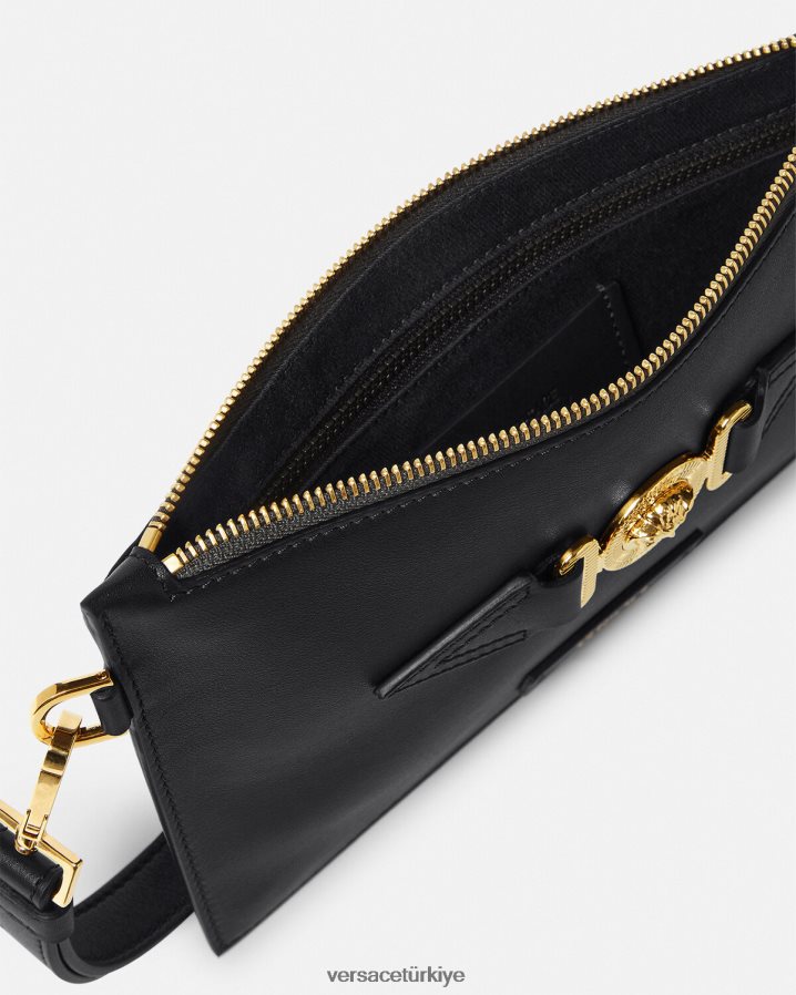 Versace medusa biggie küçük kese çanta erkekler siyah çanta B0HHR81463