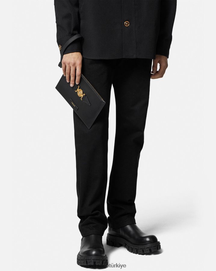 Versace medusa biggie küçük kese çanta erkekler siyah çanta B0HHR81463