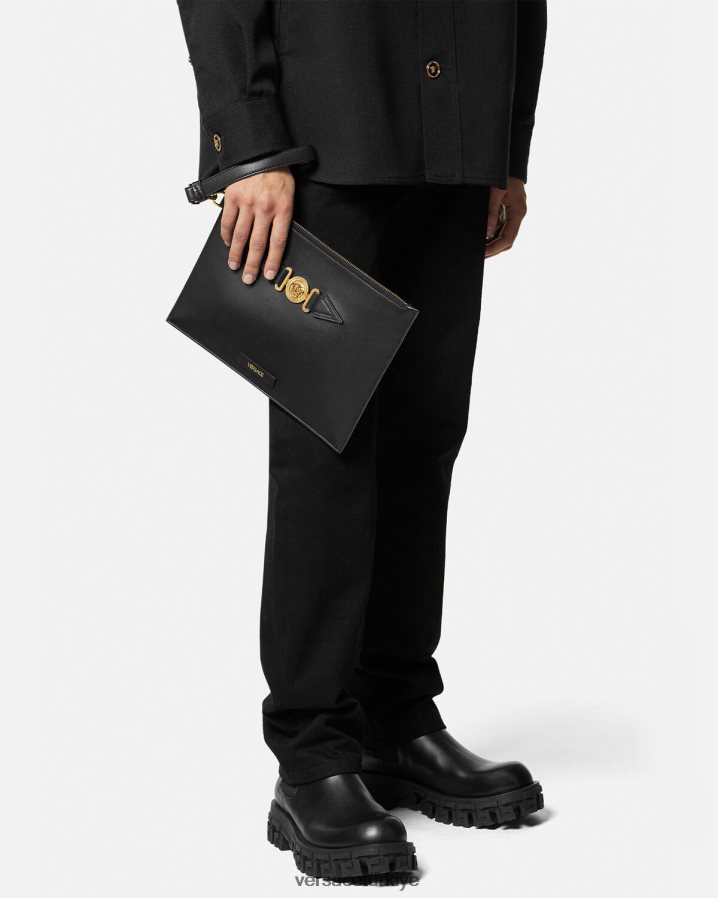 Versace medusa biggie kese erkekler siyah çanta B0HHR81467
