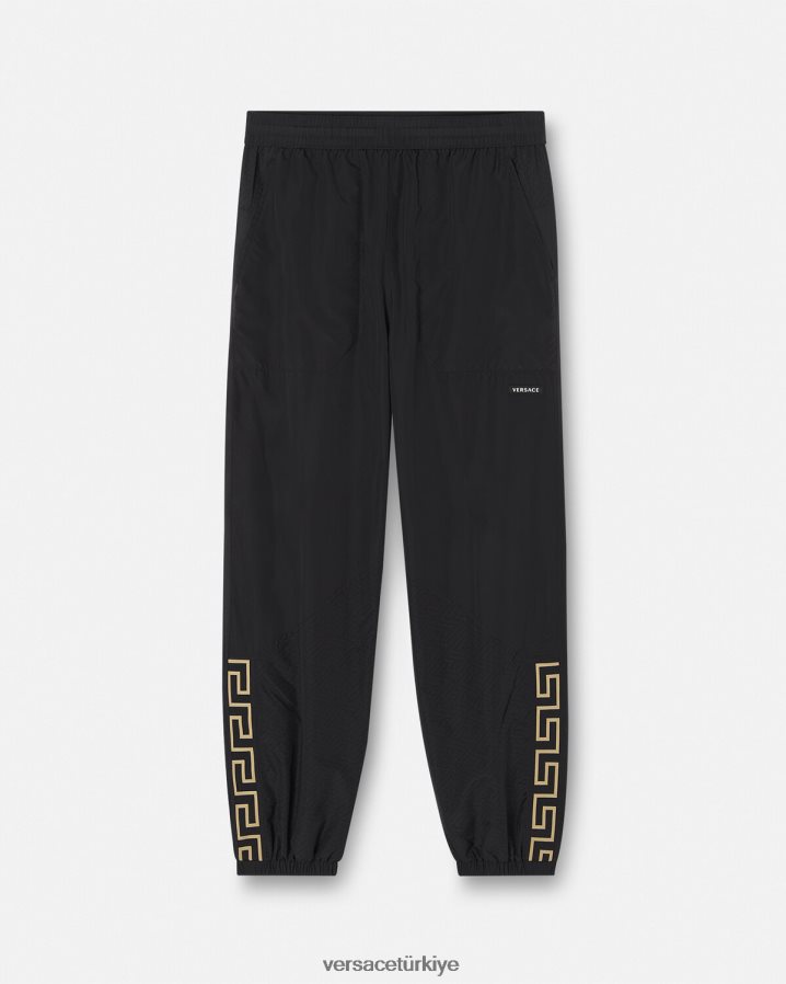 Versace Greca naylon spor salonu eşofman altı erkekler siyah Giyim B0HHR81453