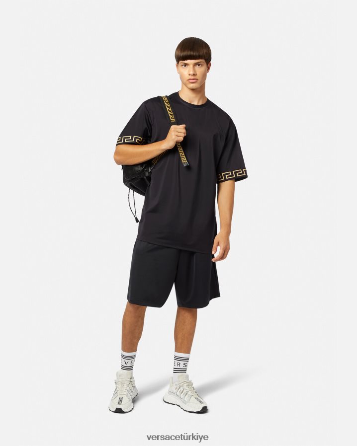 Versace greca spor üst erkekler siyah Giyim B0HHR81454