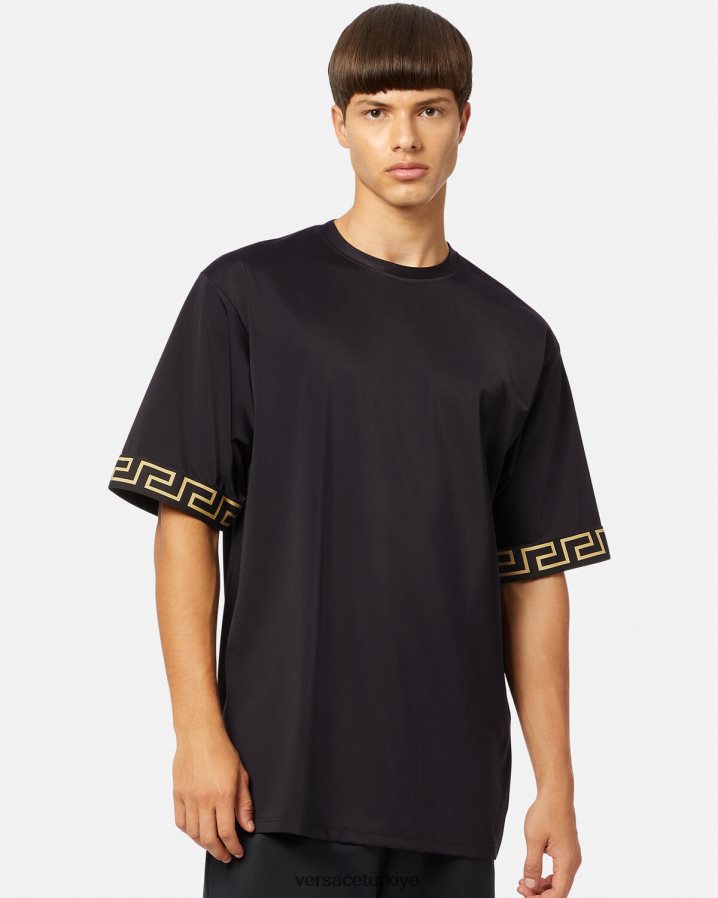 Versace greca spor üst erkekler siyah Giyim B0HHR81454