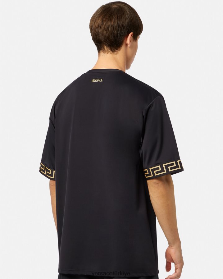 Versace greca spor üst erkekler siyah Giyim B0HHR81454