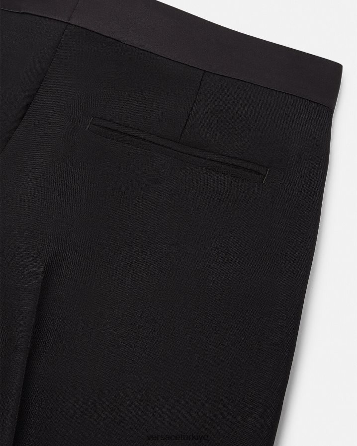 Versace Tiftik karışımlı resmi pantolon erkekler siyah Giyim B0HHR81261