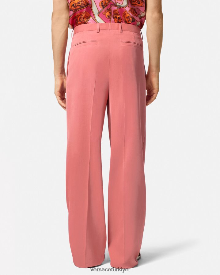 Versace geniş bacak resmi pantolon erkekler pembe Giyim B0HHR81274