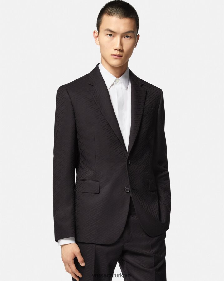 Versace la greca özel blazer erkekler siyah Giyim B0HHR81264