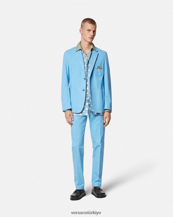 Versace medusa biggie pantolon erkekler açık mavi Giyim B0HHR81267