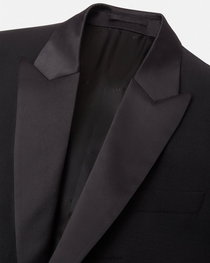 Versace resmi yün blazer erkekler siyah Giyim B0HHR81260