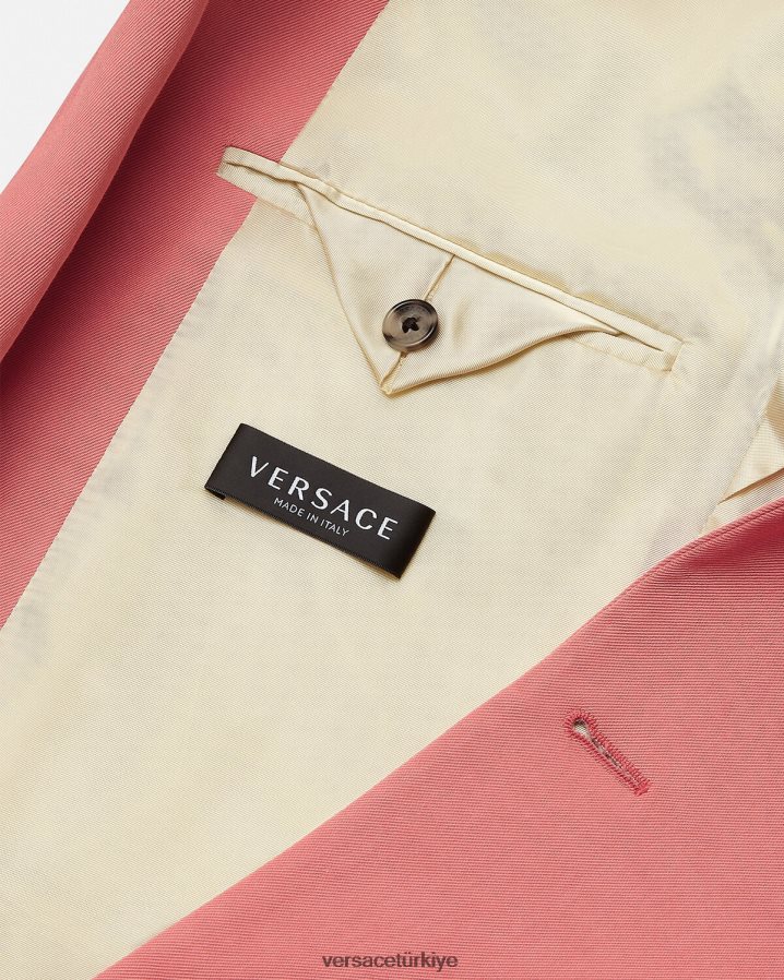 Versace tek sıralı blazer erkekler pembe Giyim B0HHR81272