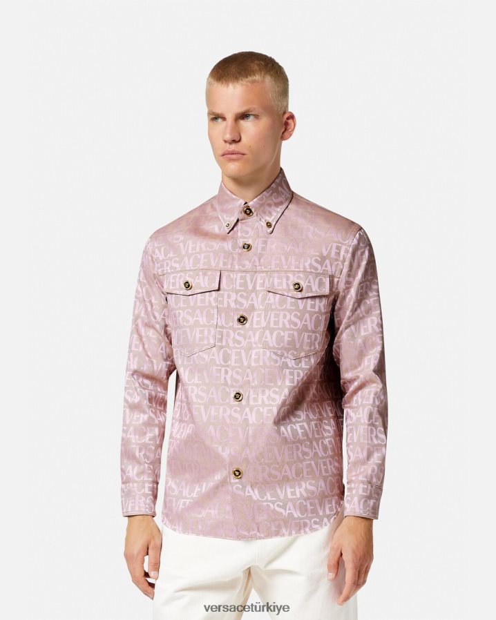 Versace boydan boya ceket erkekler pembe ve baskı Giyim B0HHR81218