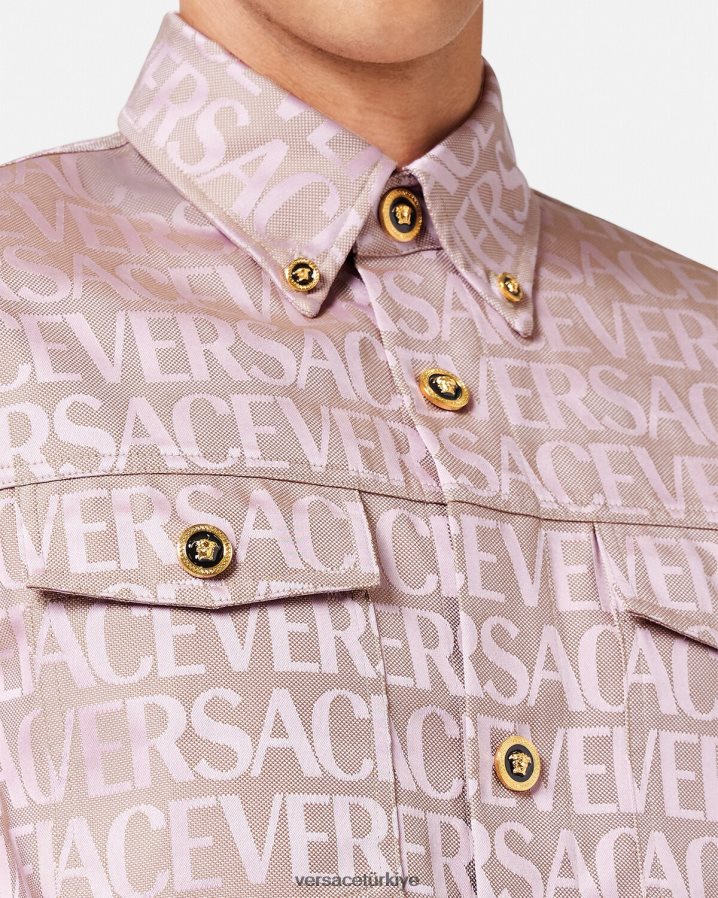 Versace boydan boya ceket erkekler pembe ve baskı Giyim B0HHR81218