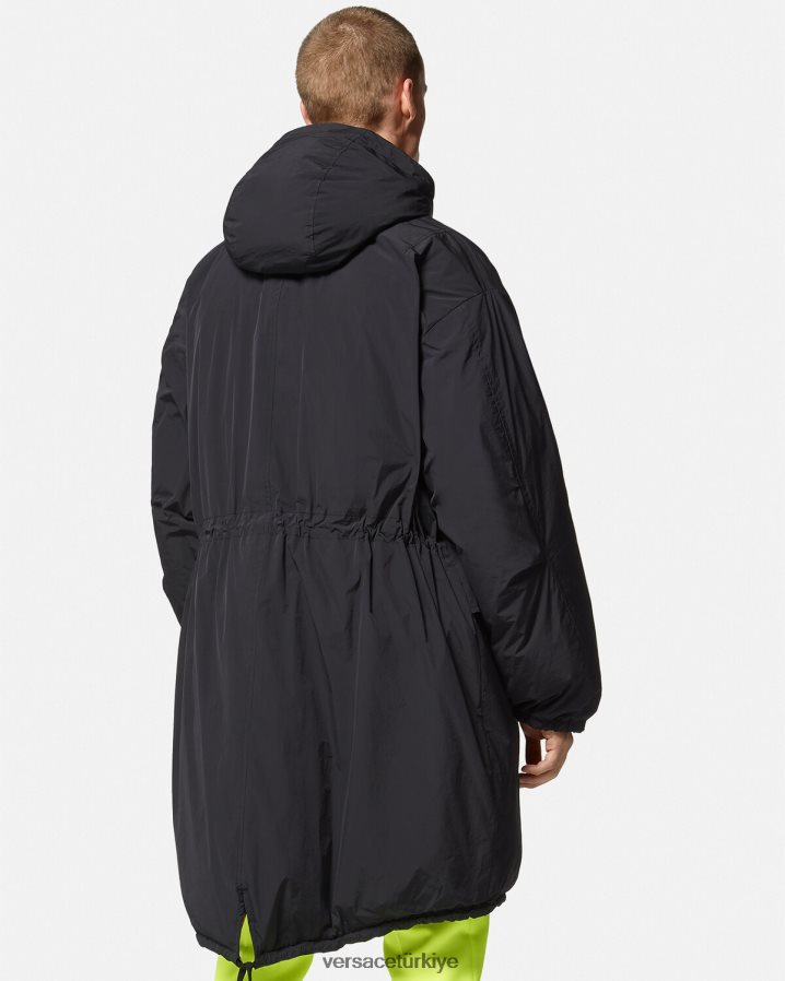 Versace çift ​​taraflı barocco 660 kirpi parka erkekler mavi ve altın Giyim B0HHR81239