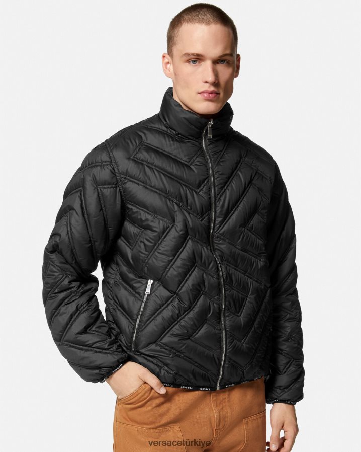 Versace la greca şişme ceket erkekler siyah Giyim B0HHR81228