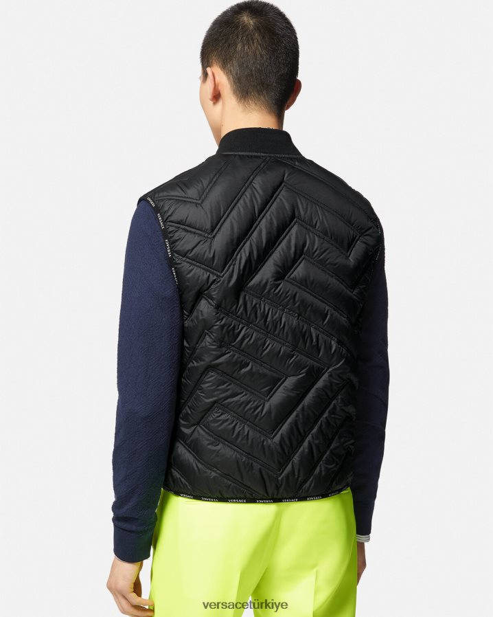 Versace la greca şişme yelek erkekler siyah Giyim B0HHR81247