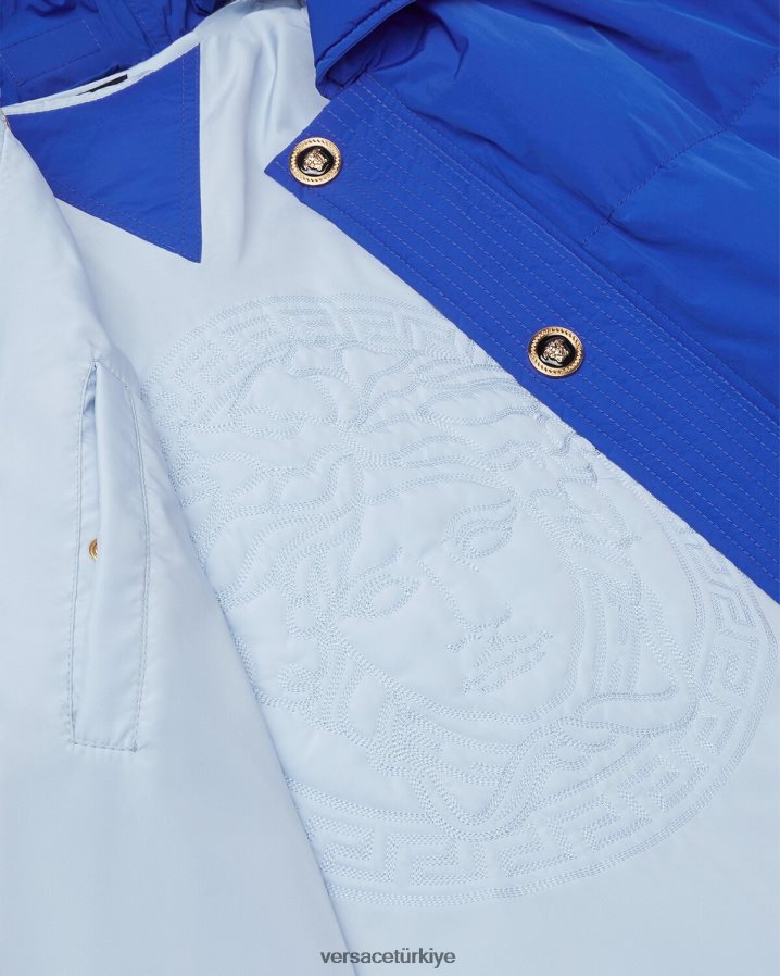 Versace medusa bluz şişme ceket erkekler mavi Giyim B0HHR81253