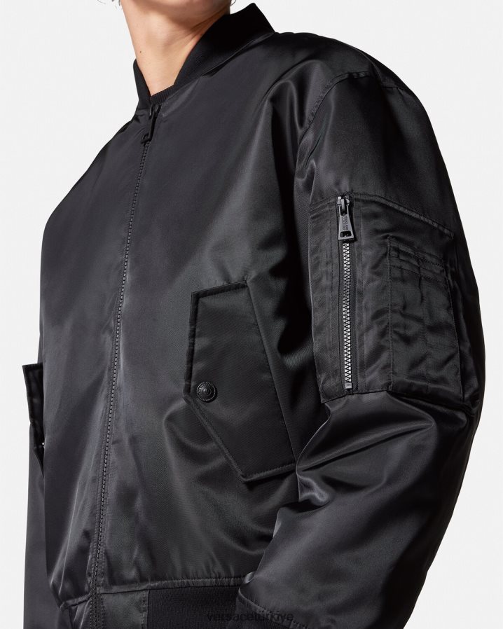 Versace v amblemli bomber ceket erkekler siyah Giyim B0HHR82418
