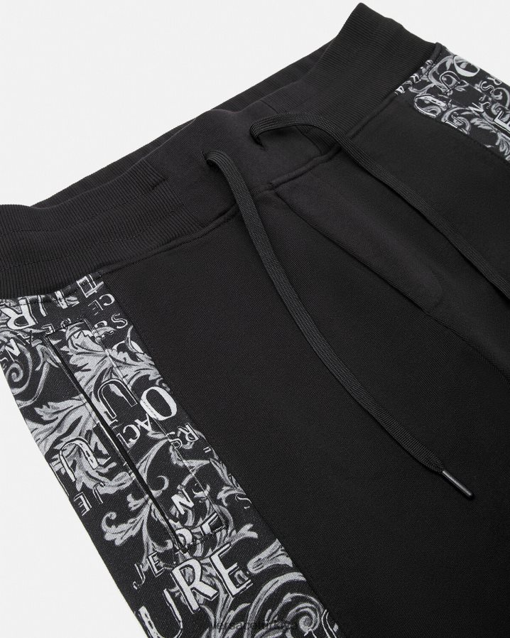 Versace logo couture eşofman altı erkekler siyah Giyim B0HHR82426