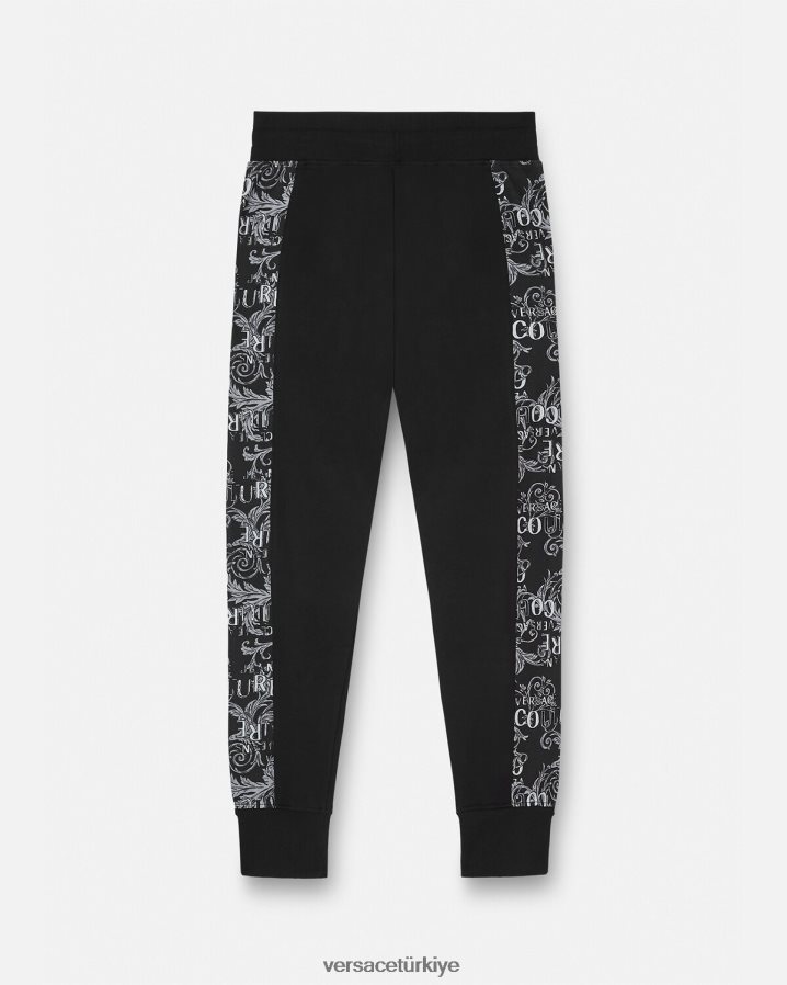 Versace logo couture eşofman altı erkekler siyah Giyim B0HHR82426