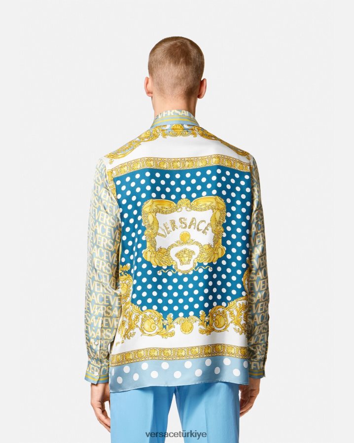 Versace allover ipek gömlek erkekler Yazdır Giyim B0HHR81284