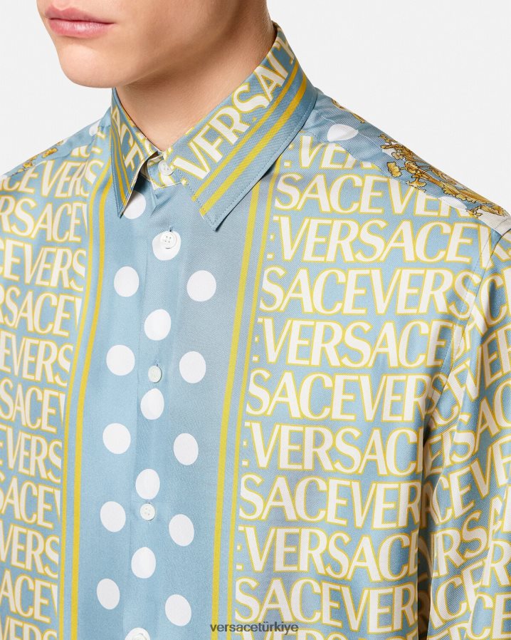 Versace allover ipek gömlek erkekler Yazdır Giyim B0HHR81284