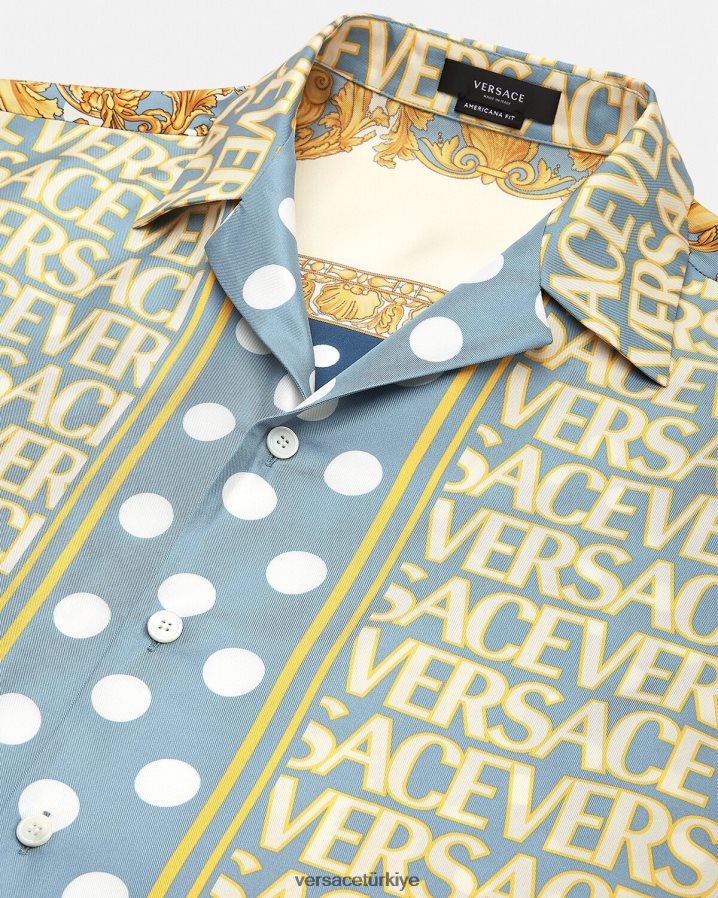 Versace allover ipek gömlek erkekler Yazdır Giyim B0HHR81285