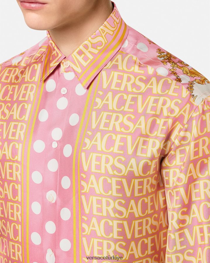 Versace allover ipek gömlek erkekler Yazdır Giyim B0HHR81286