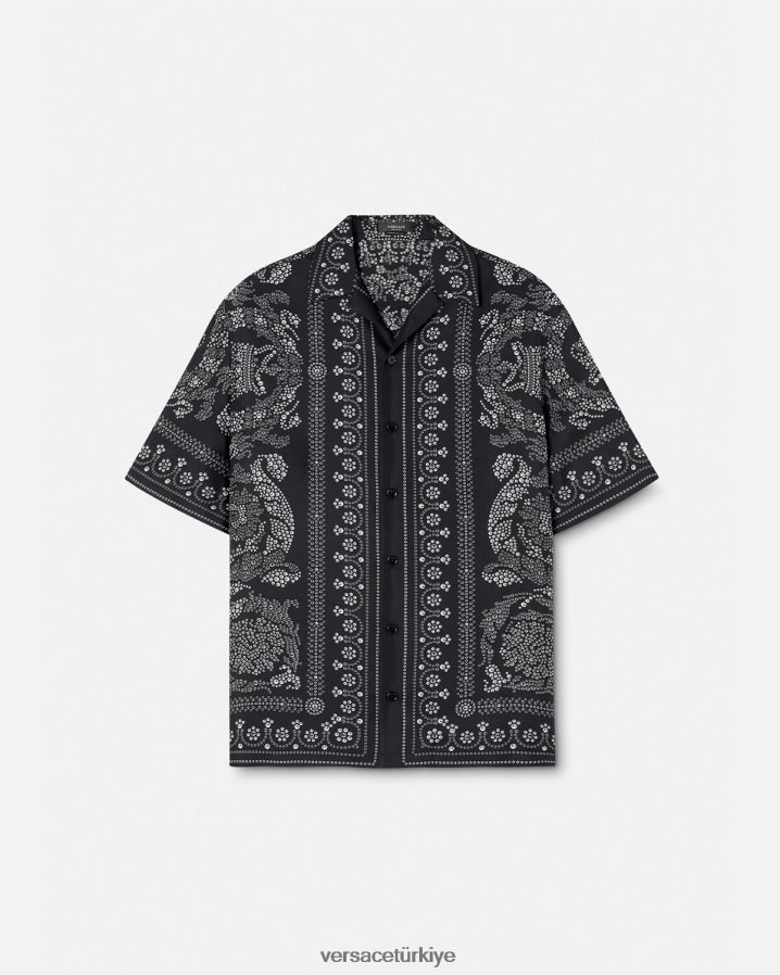 Versace barok siluet ipek gömlek erkekler Yazdır Giyim B0HHR81315