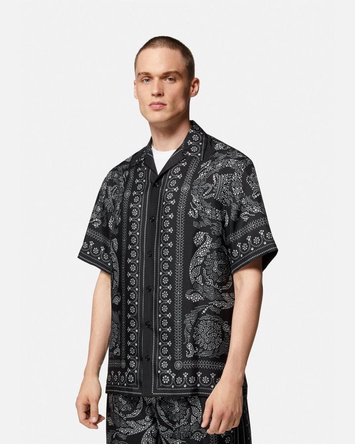 Versace barok siluet ipek gömlek erkekler Yazdır Giyim B0HHR81315