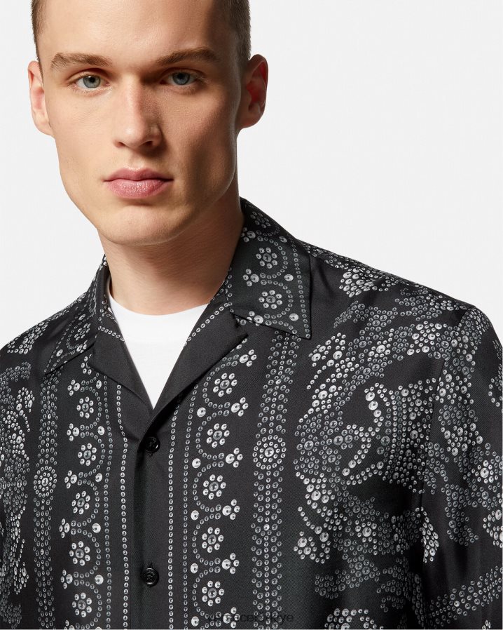 Versace barok siluet ipek gömlek erkekler Yazdır Giyim B0HHR81315