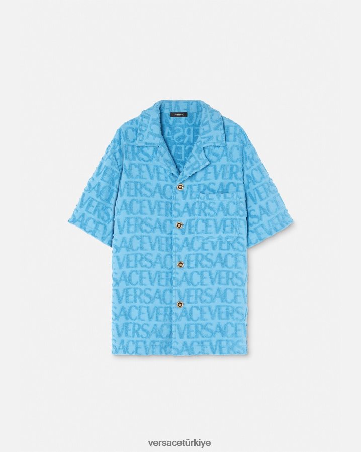 Versace boydan boya havlu ceket erkekler açık mavi Giyim B0HHR81280