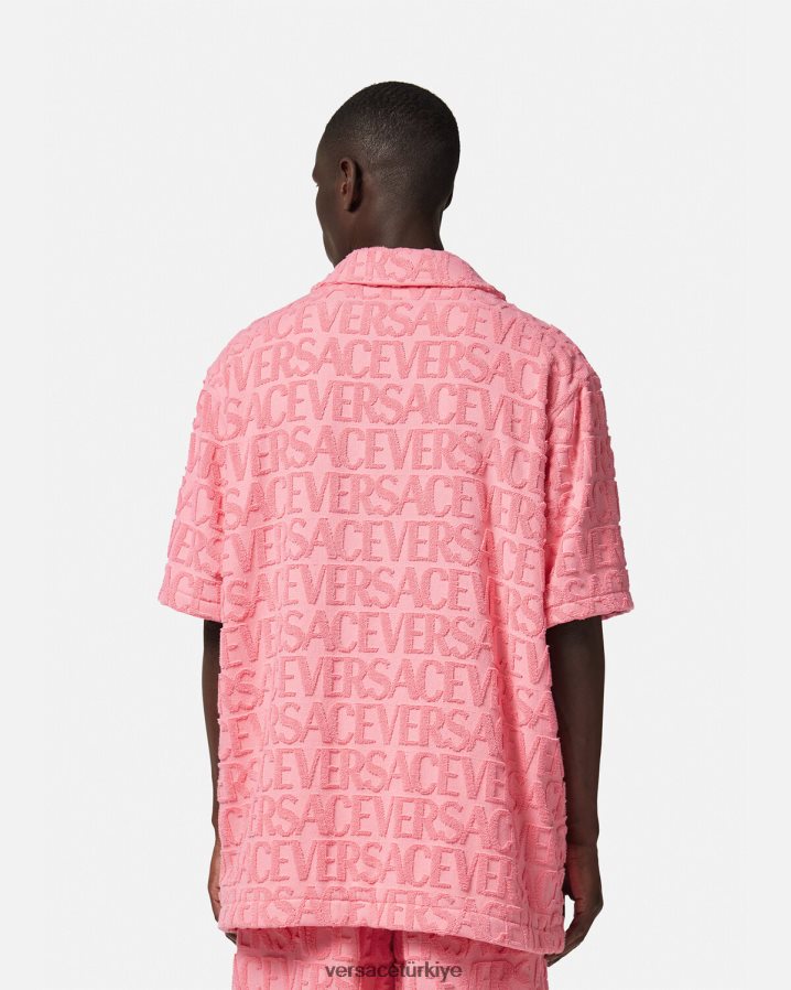 Versace boydan boya havlu ceket erkekler pembe Giyim B0HHR81281