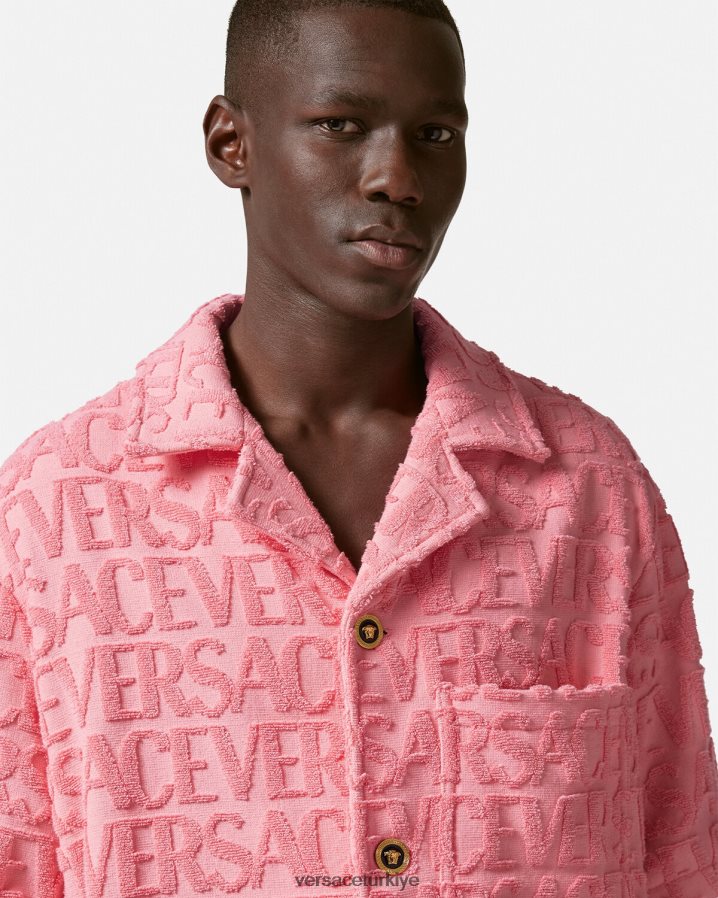 Versace boydan boya havlu ceket erkekler pembe Giyim B0HHR81281