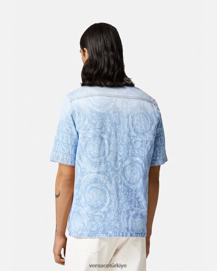 Versace genel denim gömlek erkekler mavi Giyim B0HHR81283