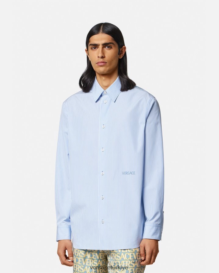 Versace çizgili deniz kabuğu barok gömlek erkekler Yazdır Giyim B0HHR81293