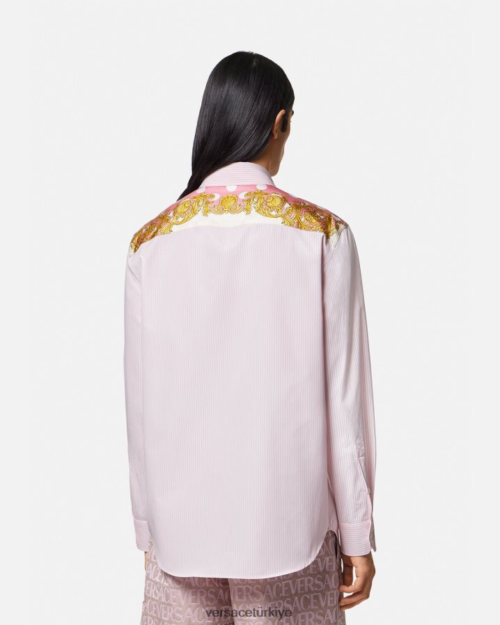 Versace çizgili deniz kabuğu barok gömlek erkekler Yazdır Giyim B0HHR81294