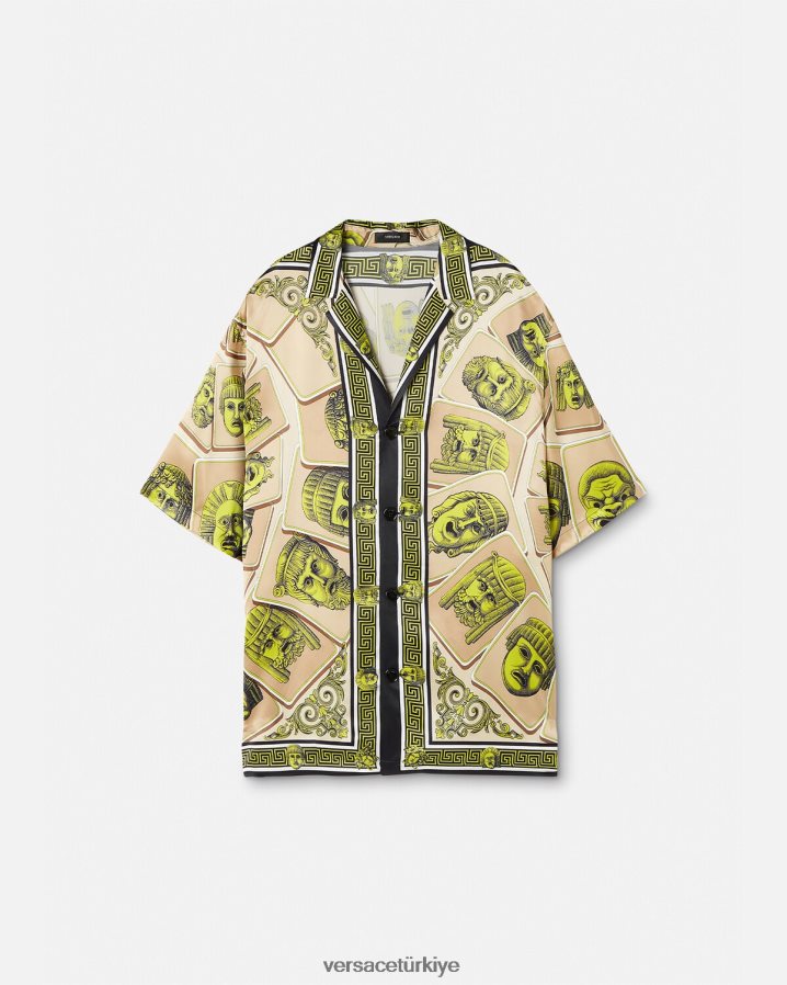 Versace le maschere büyük beden ipek gömlek erkekler Yazdır Giyim B0HHR81308
