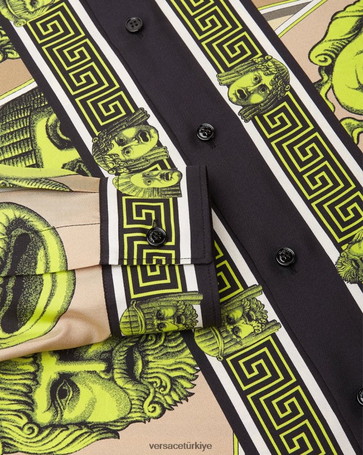Versace le maschere ipek gömlek erkekler Yazdır Giyim B0HHR81306