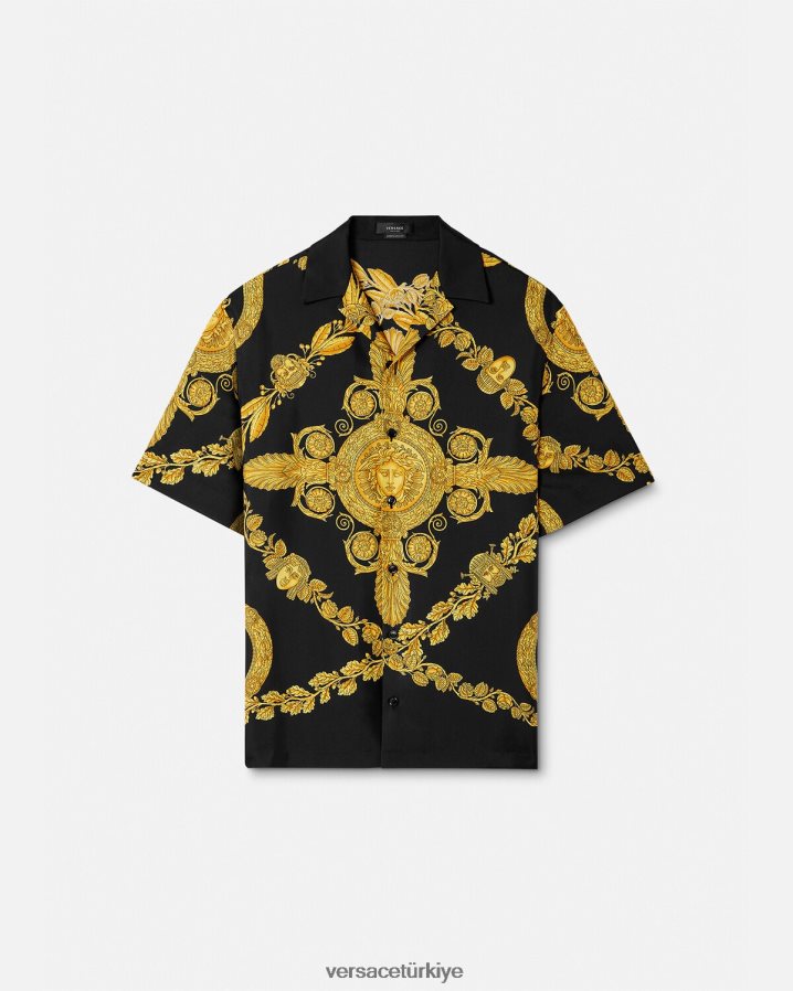 Versace maschera barok ipek gömlek erkekler Yazdır Giyim B0HHR81311