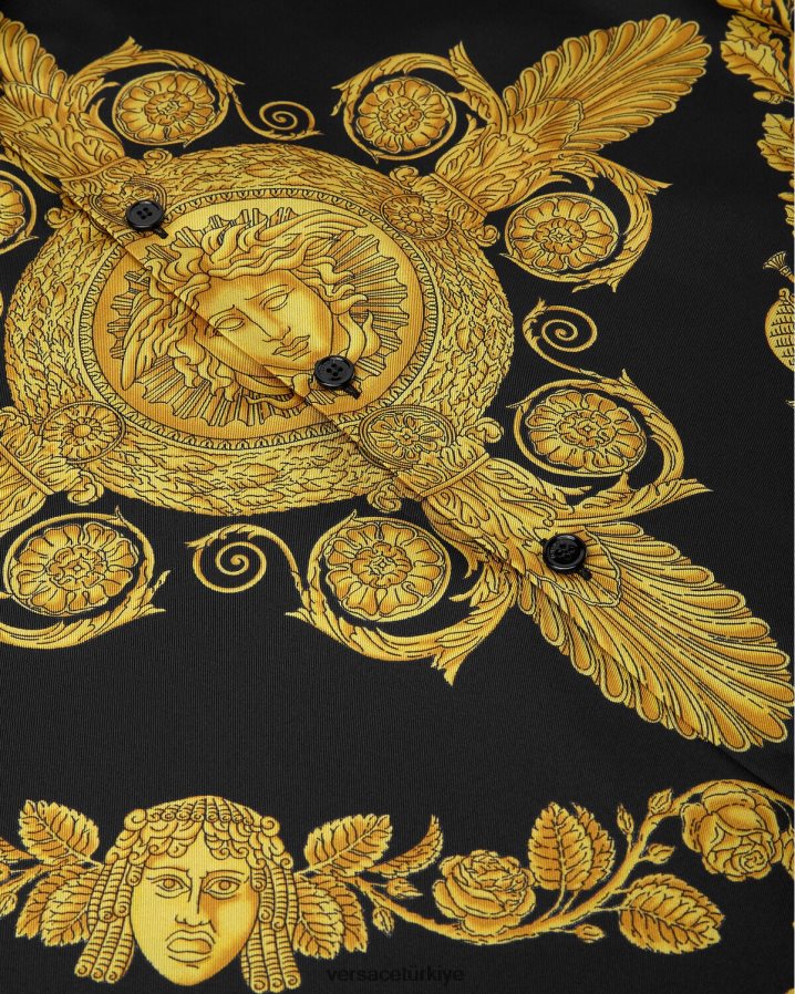 Versace maschera barok ipek gömlek erkekler Yazdır Giyim B0HHR81311
