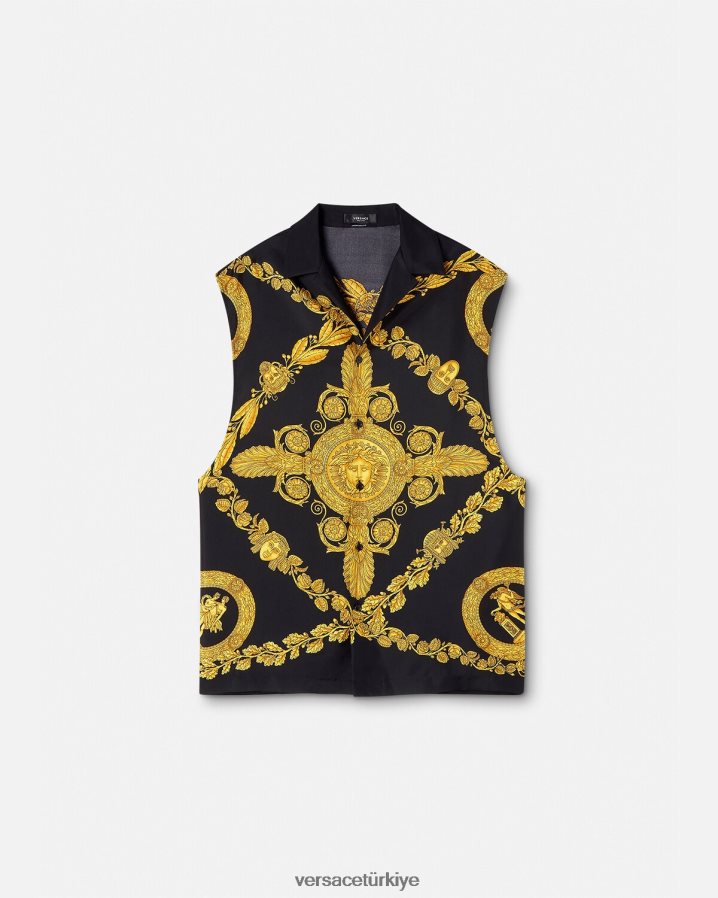 Versace maschera barok ipek gömlek erkekler Yazdır Giyim B0HHR81312