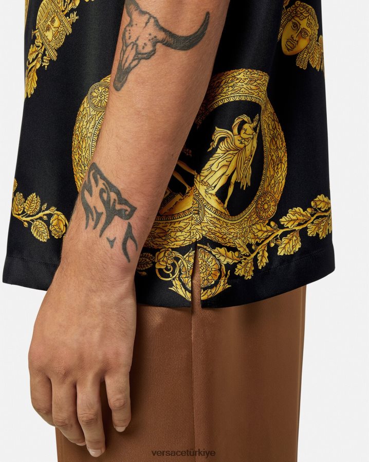 Versace maschera barok ipek gömlek erkekler Yazdır Giyim B0HHR81312