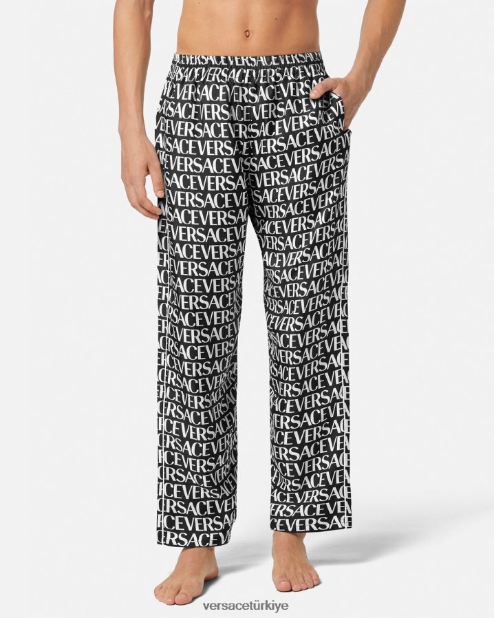 Versace Allover pijama altı erkekler siyah ve baskı iç çamaşırı ve plaj kıyafeti B0HHR81738