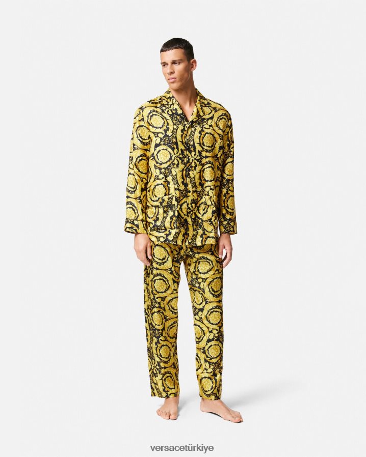 Versace barok desenli ipek pijama altı erkekler Yazdır iç çamaşırı ve plaj kıyafeti B0HHR81736