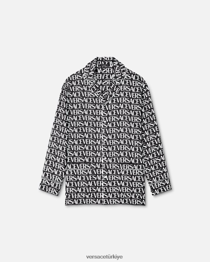 Versace boydan boya pijama üstü erkekler siyah ve baskı iç çamaşırı ve plaj kıyafeti B0HHR81737