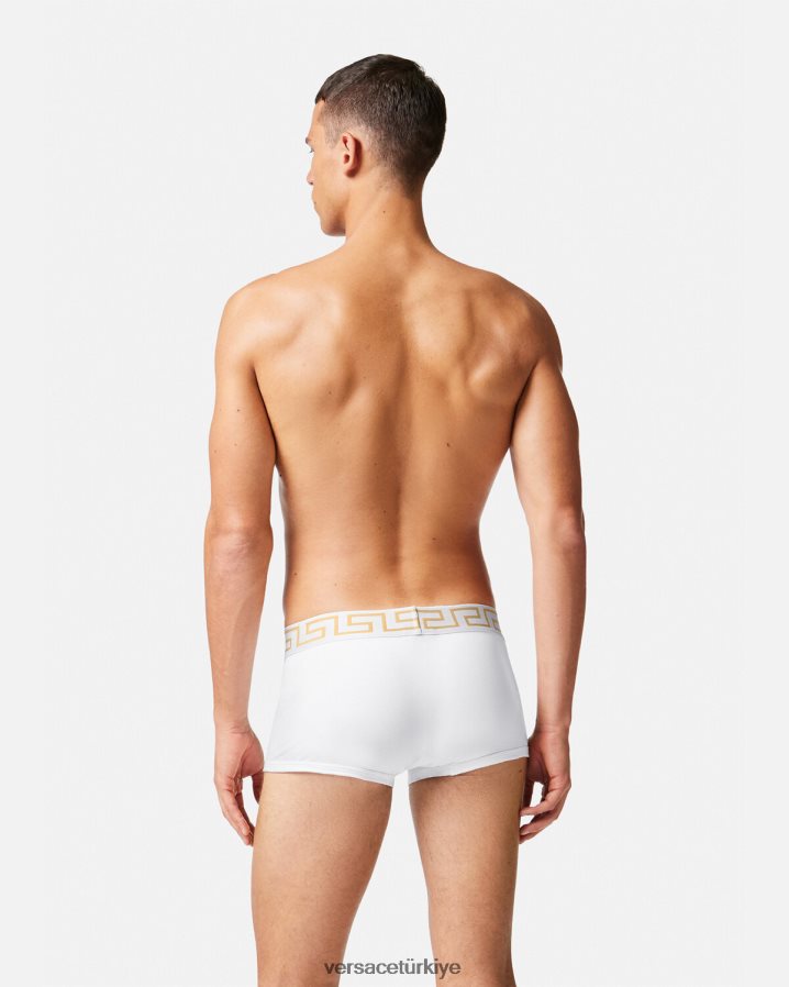 Versace greca bordür şortu 2'li paket erkekler siyah beyaz iç çamaşırı ve plaj kıyafeti B0HHR81752