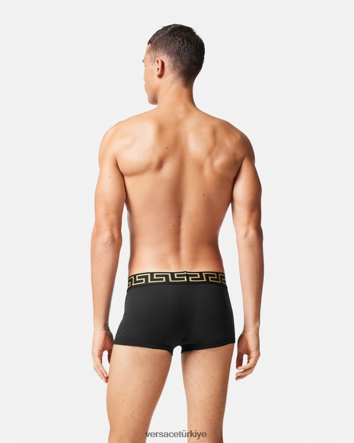 Versace greca bordür şortu 2'li paket erkekler siyah beyaz iç çamaşırı ve plaj kıyafeti B0HHR81752